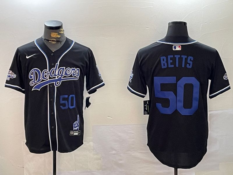 Men Los Angeles Dodgers 50 Betts Black Game 2024 Nike MLB Jersey style 12022